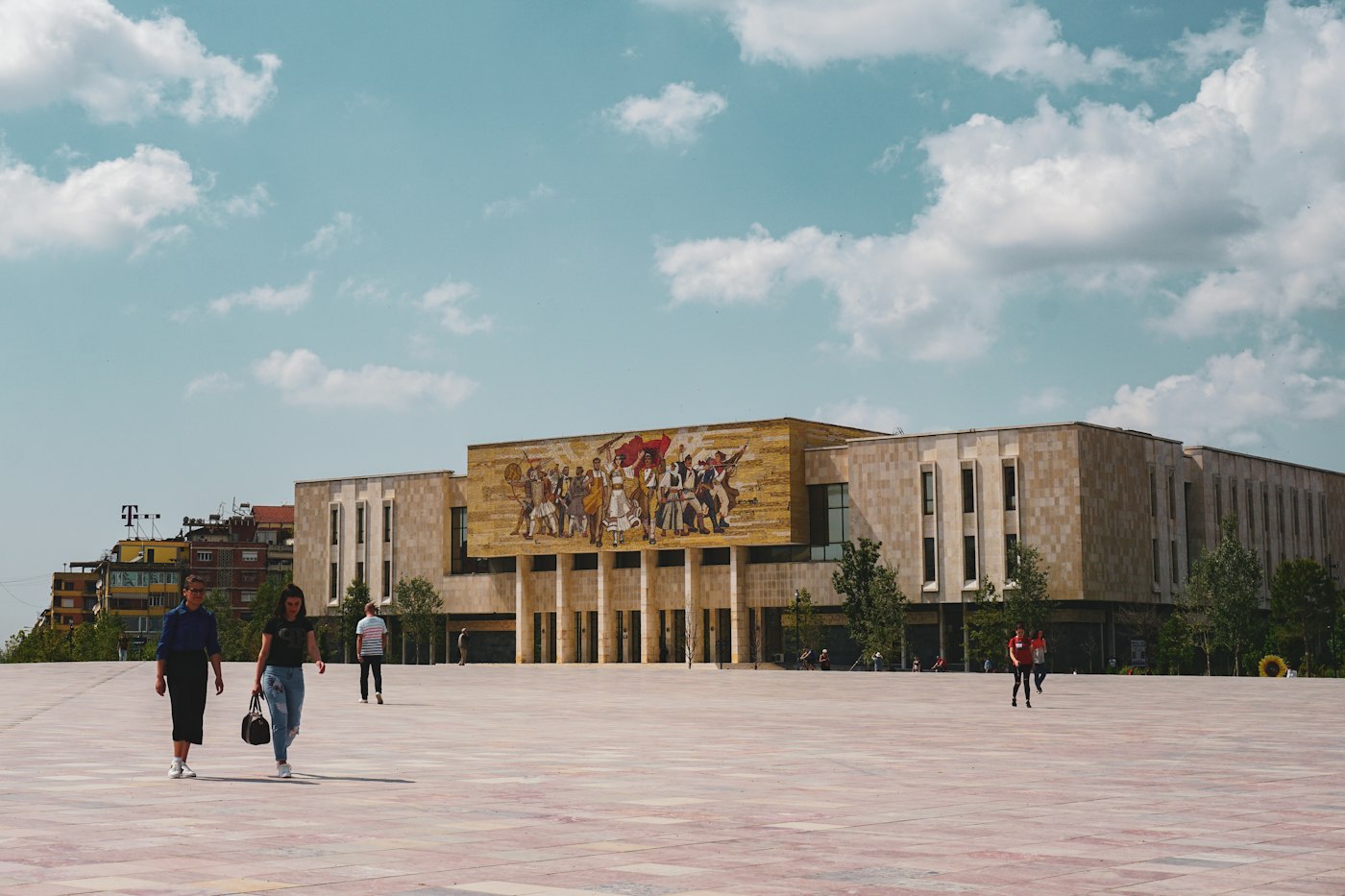 The National History Museum in Tirana with its large socialist-realist mosaic mural above the entrance